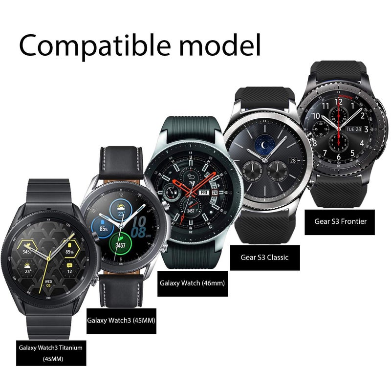 FanTEK Band for Galaxy Watch 3 45mm / Galaxy Watch 46mm / Gear S3 Watch, 22mm Silicone Sport Quick Release Replacement Strap for Moto 360 2nd Gen 46mm/ Pebble Time Steel Smart Watch, Black - Image 5